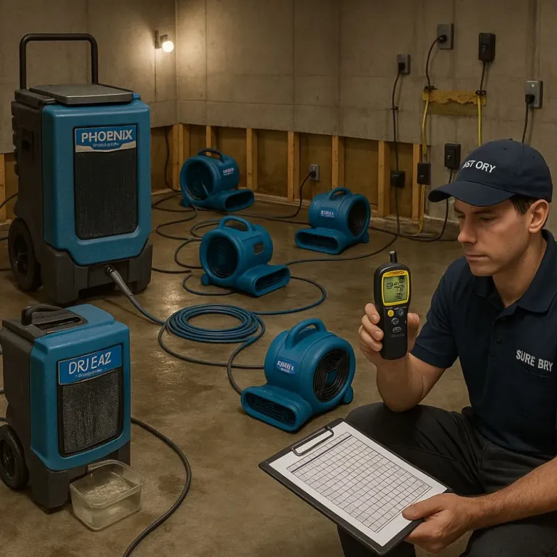 Structural Drying and Dehumidification process in Morris, IL